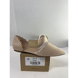 Journee Collection Women's Jezlin Nude Scalloped Padded Solid Cut Out Flats 12M